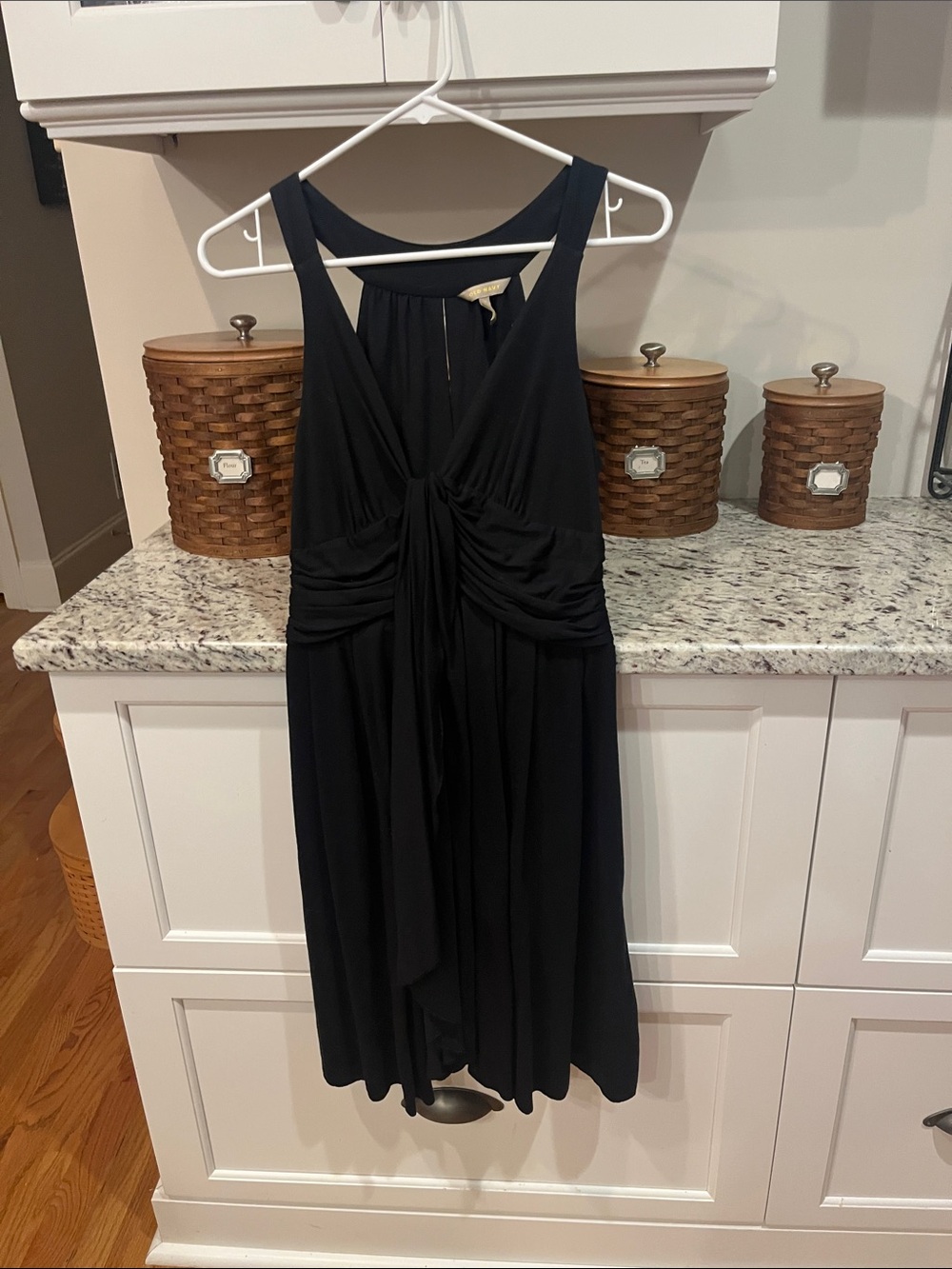 Old Navy Black Sleeveless Knot-Front  Dress
